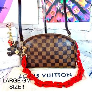 Louis Vuitton GM cosmetic pouch (Pochette) crossbody shoulder bag with charm